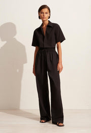 Relaxed Short Sleeve Shirt - Black - Matteau